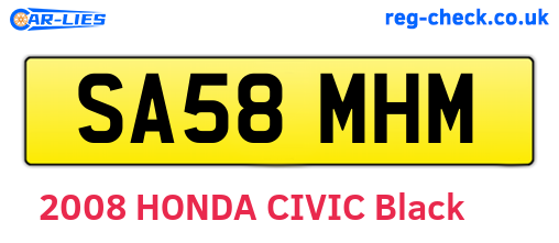 SA58MHM are the vehicle registration plates.