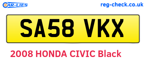SA58VKX are the vehicle registration plates.