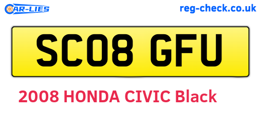 SC08GFU are the vehicle registration plates.