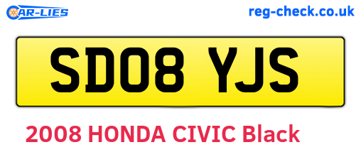 SD08YJS are the vehicle registration plates.