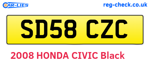 SD58CZC are the vehicle registration plates.