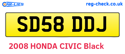 SD58DDJ are the vehicle registration plates.