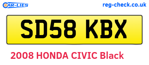 SD58KBX are the vehicle registration plates.