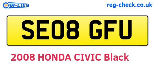 SE08GFU are the vehicle registration plates.