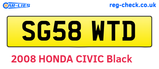 SG58WTD are the vehicle registration plates.