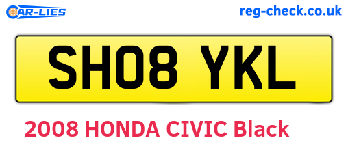 SH08YKL are the vehicle registration plates.