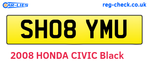 SH08YMU are the vehicle registration plates.