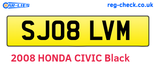 SJ08LVM are the vehicle registration plates.