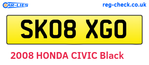 SK08XGO are the vehicle registration plates.
