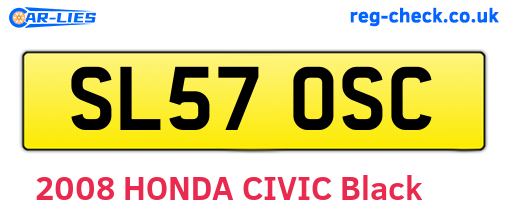 SL57OSC are the vehicle registration plates.
