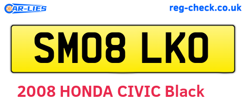 SM08LKO are the vehicle registration plates.