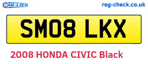 SM08LKX are the vehicle registration plates.