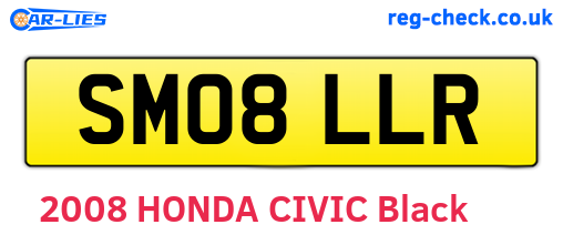 SM08LLR are the vehicle registration plates.