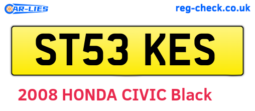 ST53KES are the vehicle registration plates.