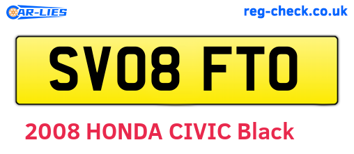 SV08FTO are the vehicle registration plates.