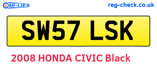 SW57LSK are the vehicle registration plates.