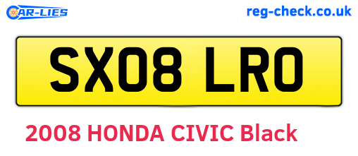 SX08LRO are the vehicle registration plates.