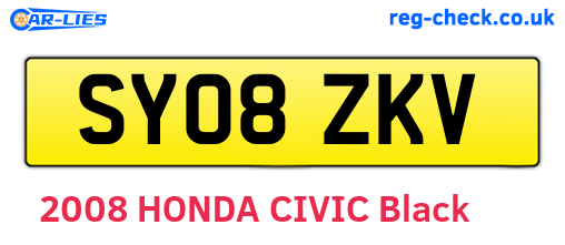 SY08ZKV are the vehicle registration plates.