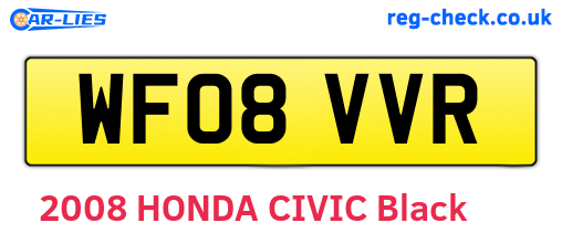 WF08VVR are the vehicle registration plates.