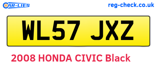 WL57JXZ are the vehicle registration plates.