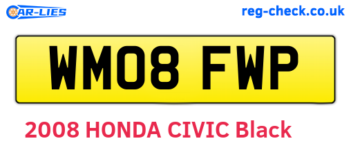 WM08FWP are the vehicle registration plates.