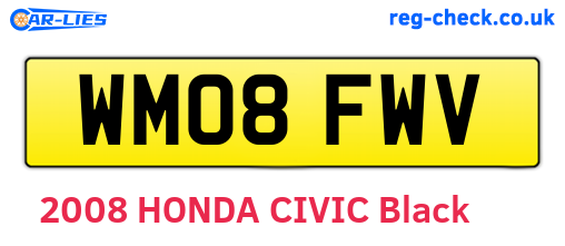 WM08FWV are the vehicle registration plates.