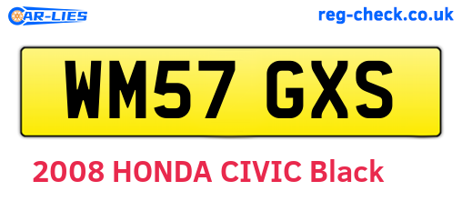 WM57GXS are the vehicle registration plates.