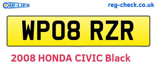WP08RZR are the vehicle registration plates.