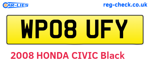 WP08UFY are the vehicle registration plates.