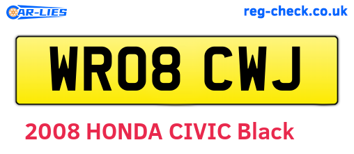 WR08CWJ are the vehicle registration plates.