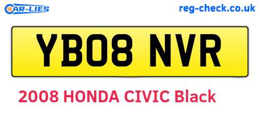 YB08NVR are the vehicle registration plates.