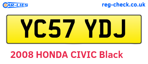 YC57YDJ are the vehicle registration plates.