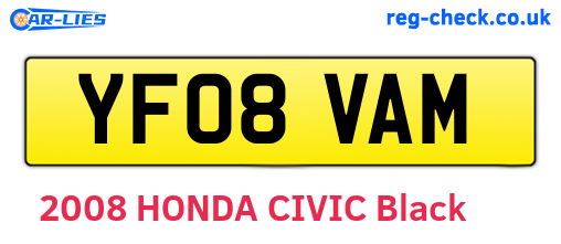 YF08VAM are the vehicle registration plates.