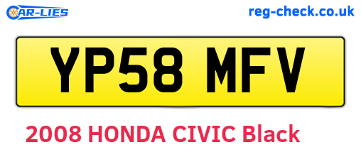 YP58MFV are the vehicle registration plates.