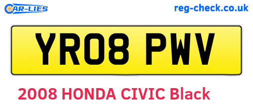 YR08PWV are the vehicle registration plates.