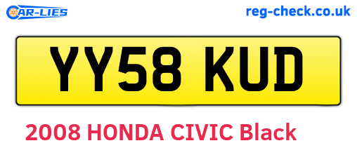 YY58KUD are the vehicle registration plates.