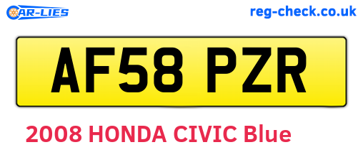 AF58PZR are the vehicle registration plates.