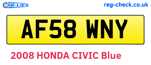 AF58WNY are the vehicle registration plates.