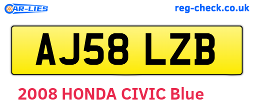 AJ58LZB are the vehicle registration plates.