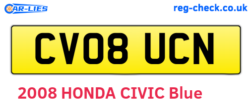 CV08UCN are the vehicle registration plates.