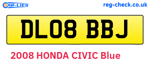 DL08BBJ are the vehicle registration plates.