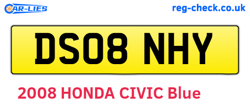 DS08NHY are the vehicle registration plates.
