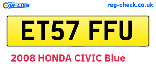 ET57FFU are the vehicle registration plates.