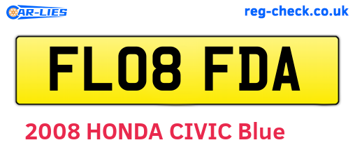 FL08FDA are the vehicle registration plates.