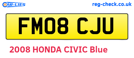 FM08CJU are the vehicle registration plates.