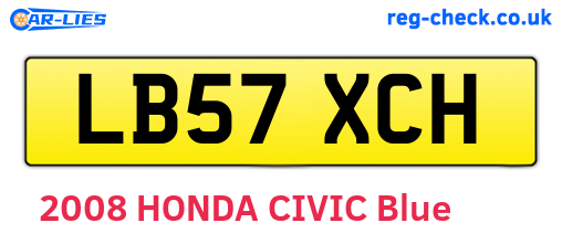 LB57XCH are the vehicle registration plates.