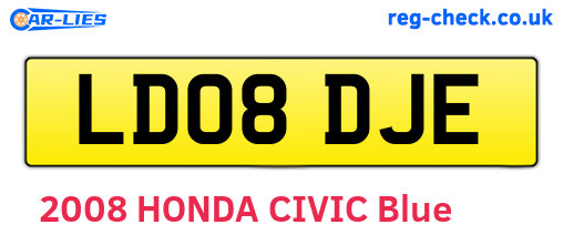 LD08DJE are the vehicle registration plates.