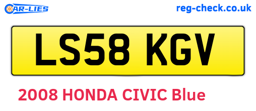 LS58KGV are the vehicle registration plates.
