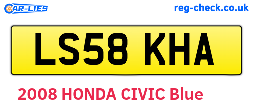 LS58KHA are the vehicle registration plates.