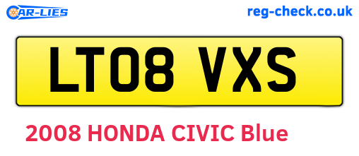 LT08VXS are the vehicle registration plates.